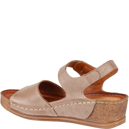 Sandały damskie na koturnie marki Syrena SST 969 cappuccino