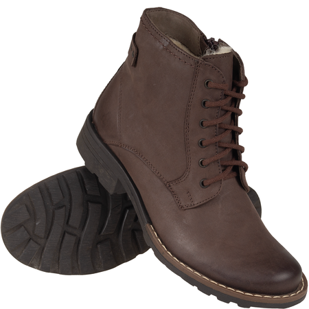 Botki damskie Syrena SST 2032/ST - skóra naturalna, brązowe