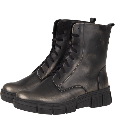 Skórzane trzewiki damskie Syrena SST 4090/DA czarno-złote