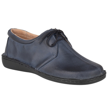 Klasyczne półbuty damskie skórzane Syrena SOT 070 granatowe