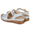 Skórzane sandały damskie SST 924 biało-srebrne