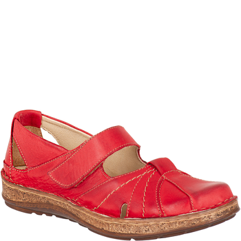 Przewiewne półbuty na rzepy Syrena SST 1705/A czerwone