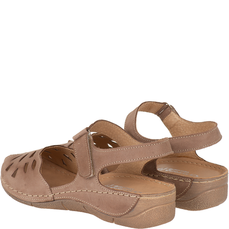 Sandały damskie skórzane marki Syrena SH 4011 beżowe