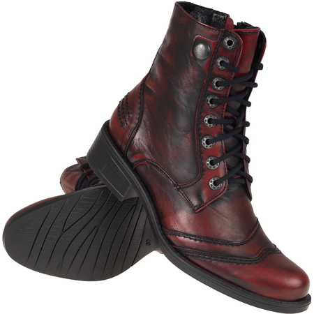 Botki skórzane Syrena SST 1107 bordowe, ocieplane