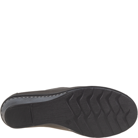 Półbuty na koturnie skórzane Syrena SST 1593/50 grafit-czarny
