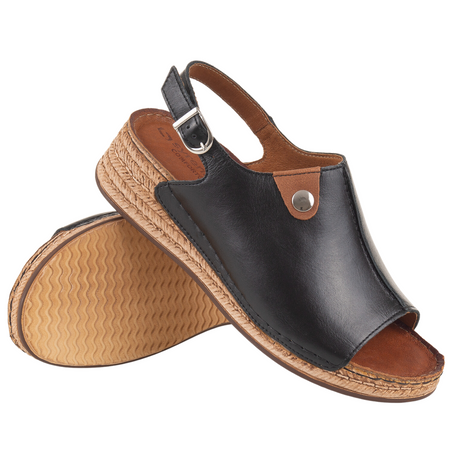 Skórzane sandały damskie marki Syrena SST 987 czarne