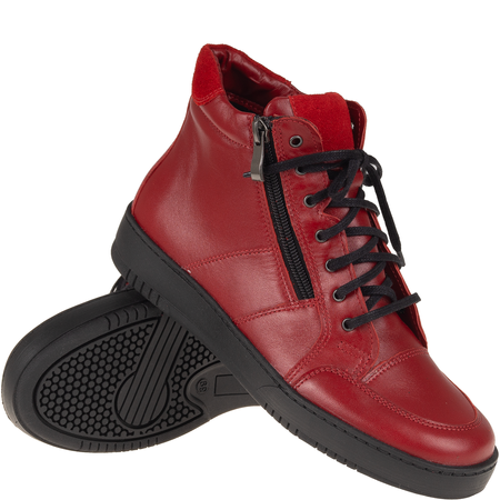 Botki skórzane damskie Syrena SWB K-260 czerwone - 36-42