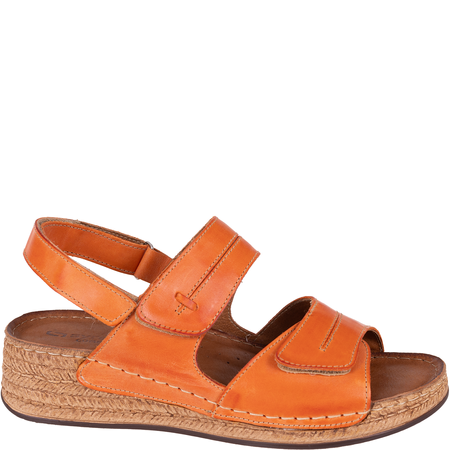 Sandały skórzane damskie marki Syrena SST 993 pomarańczowe