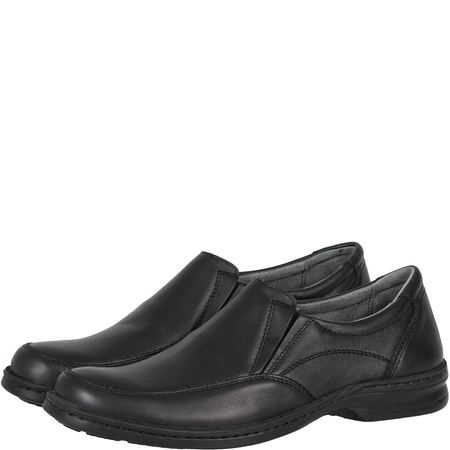 Półbuty męskie Syrena SH 871 - skóra naturalna, czarne