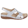 Skórzane sandały damskie Syrena SST 908 biało srebrne