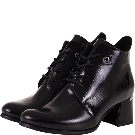 Czółenka skórzane Syrena SPU B-281 czarne lakierowane