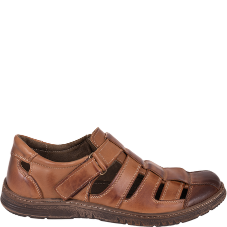 Sandały męskie Syrena SI 145A-868 brązowe skórzane