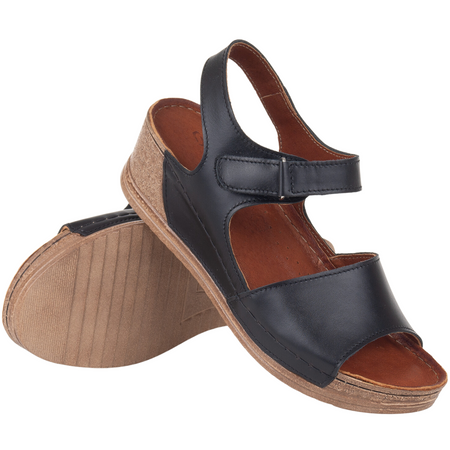 Sandały damskie na koturnie marki Syrena SST 969 czarne