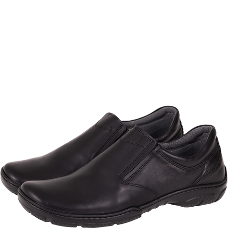 Skórzane półbuty męskie Syrena SI 422A-459 czarne