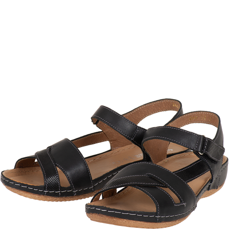 Skórzane sandały damskie marki Syrena SH 246 czarne