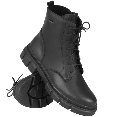 Trzewiki damskie Syrena SH 549 czarne - skóra naturalna