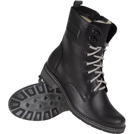 Botki skórzane Syrena SST 1183 – czarne, ocieplane