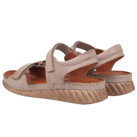 Sandały skórzane damskie marki Syrena SSST 958 cappuccino