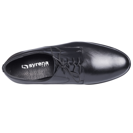 Półbuty męskie pantofle wizytowe skórzane marki Syrena SE 911 czarne