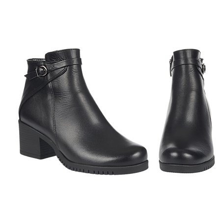 Czarne botki damskie na obcasie marki Syrena SE 0046