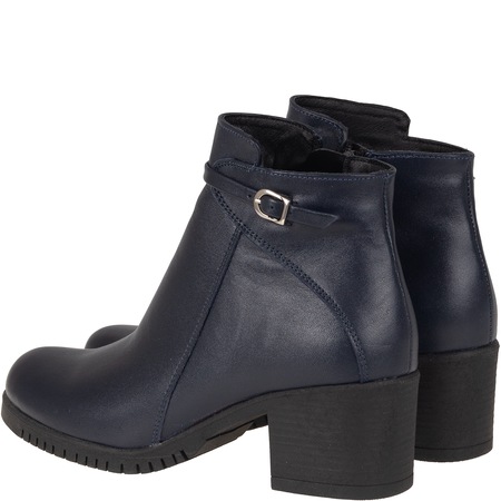Granatowe botki damskie na obcasie marki Syrena SE 0046