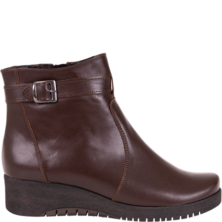 Klasyczne botki skórzane Syrena - model SE 015 czekolada