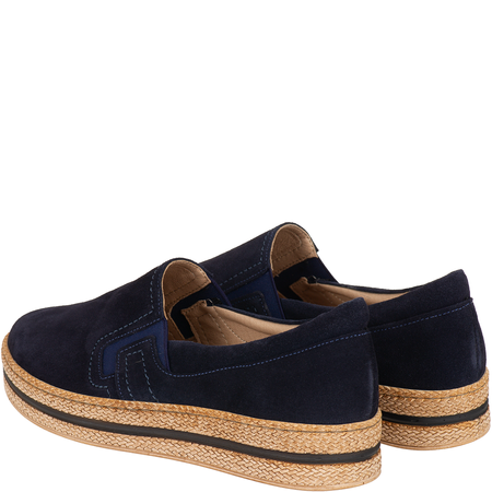 Półbuty skórzane Syrena SE 0577 granat, nubuk - styl i wygoda