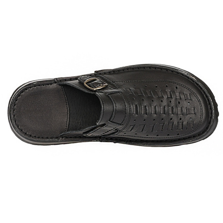 Klapki męskie skórzane czarne Syrena SST SST 056/107