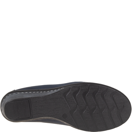 Półbuty na koturnie skórzane Syrena SST 1593/50 granatowe