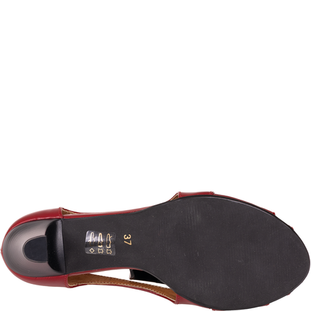 Czółenka na obcasie czerwone skórzane marki Syrena SWB 128