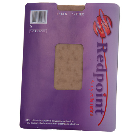 Włoskie rajstopy Lycra kropki kolor naturel 15 DEN