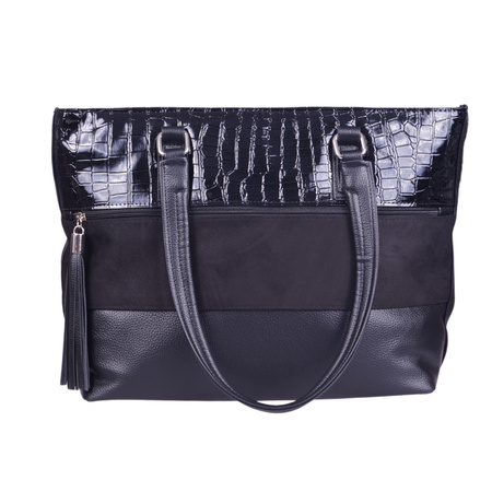 Duża torebka damska czarna skóra ekologiczna SO 1461