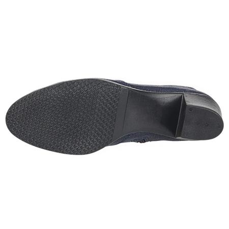 Komfortowe botki damskie skórzane Syrena SE 481 granatowe