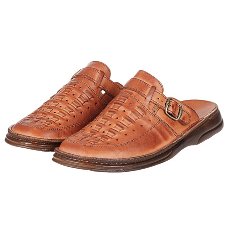 Klapki męskie skórzane brązowe Syrena SST SST 056/360