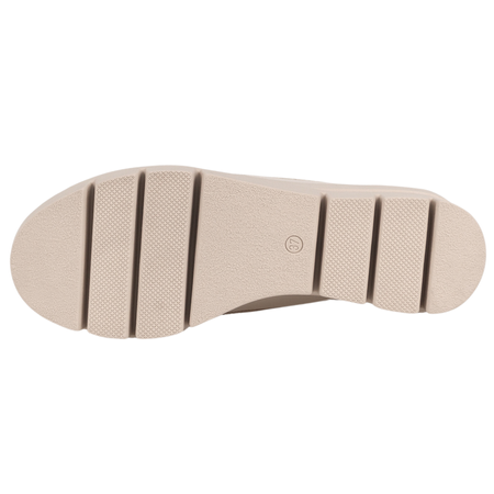 Półbuty na koturnie damskie skórzane beżowe - Syrena SE P261A