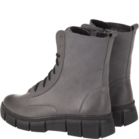 Skórzane trzewiki damskie Syrena SST 4090/DA grafit