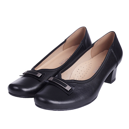 Czółenka damskie na słupku czarne marki Syrena SE P-222