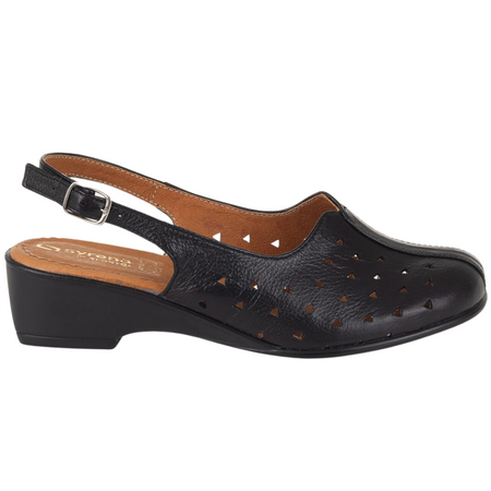 Syrena SWB 131 czarne sandały damskie - skórzane, wygodne