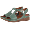 Sandały Skórzane Damskie Marki Syrena SST 924 Zielone