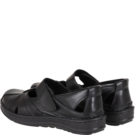 Czarne przewiewne półbuty na rzepy SST 1705/A marki Syrena