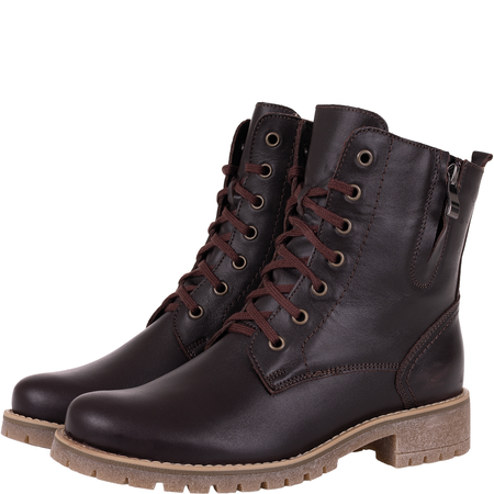 Botki damskie Syrena SST 4038 brązowe skórzane ocieplane