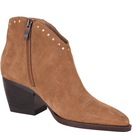 Modne botki damskie Syrena SLA 1126/226 tabaco skóra welurowa