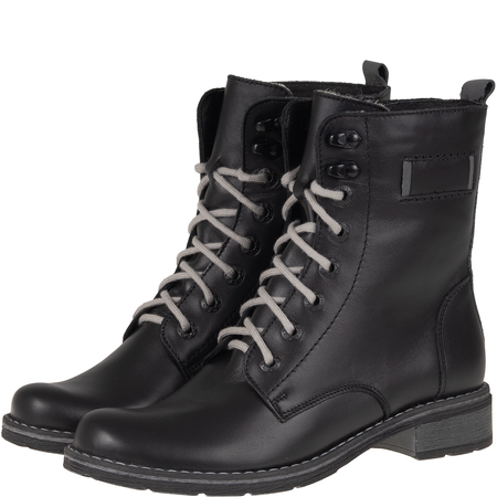 Botki skórzane Syrena SST 1183 – czarne, ocieplane