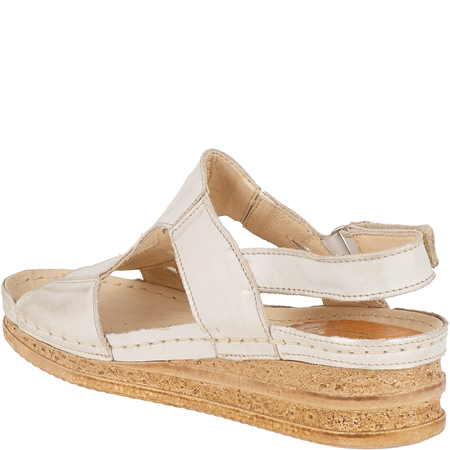 Sandały skórzane damskie marki Syrena SST 962 beżowo-złote