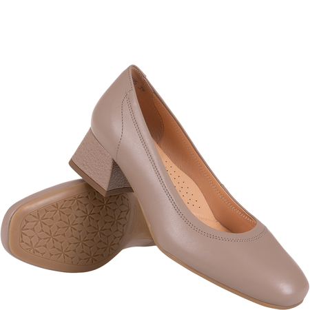 Czółenka damskie skórzane marki Syrena SPU 1535V taupe