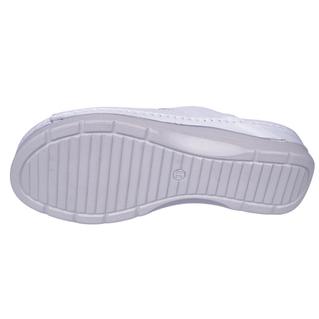 Klasyczne klapki skórzane damskie SYRENA SH 22265 białe