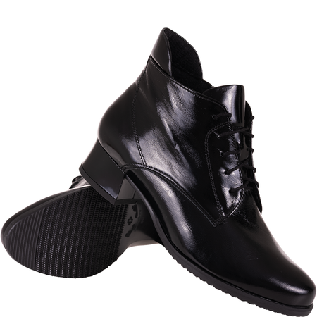 Czółenka skórzane Syrena SGO 2044 czarne lakierowane