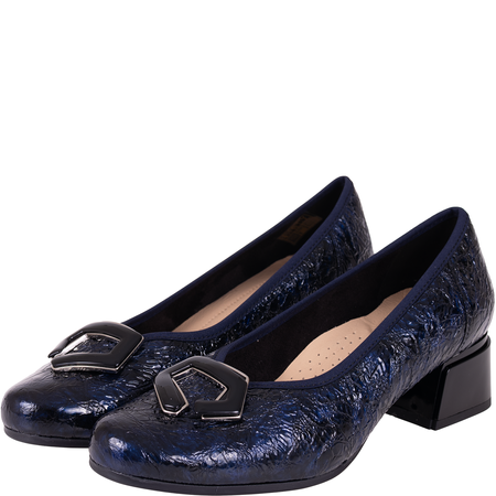 Czółenka skórzane Syrena SPU 1516 Carmen na słupku 4,5 cm