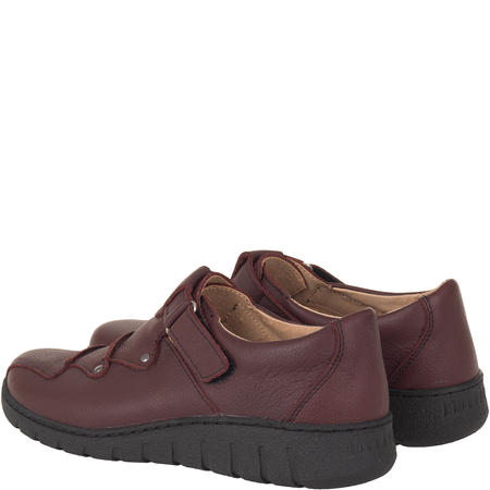 Półbuty Syrena SH 780-2S c.wiśnia - wygodne buty na rzepy