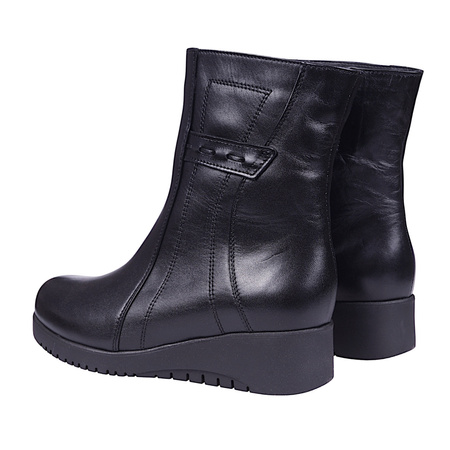 Komfortowe botki skórzane damskie na obcasie Syrena K-222 czarne